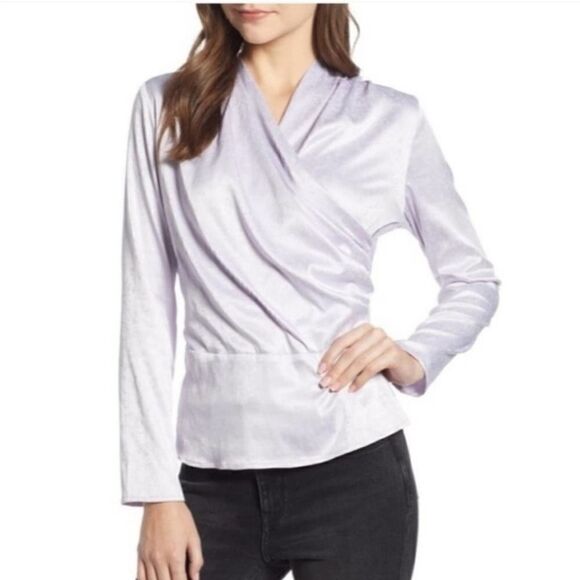 Something Navy Front Wrap Jacquard Top Purple Lilac / XXL NEW - Picture 8 of 9